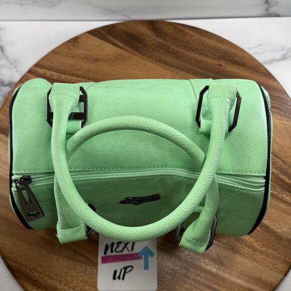 *VTG* FOX RACING Speedy Style Mint Green Handbag Zip Double Handle Purse - Picture 2 of 11